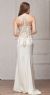 Round Collar Neck Embellished Bodice Long Prom Pageant Dress back in Off White